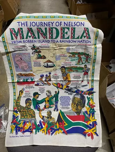 Vintage South African The Journey of Nelson Mandela cloth 10 May 1994 Textile