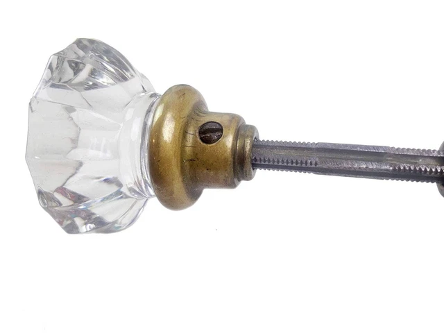 Antique Oval Crystal Door Knob 12 Point Star Glass Hardware Door Lock Renovation 3