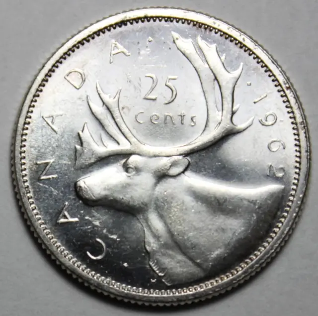 Canada 1962 Silver 25 Cents, Choice Uncirculated, Cameo (15d)