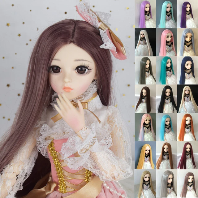 BJD Hair Wig Long without Bangs for 1/3 1/6 1/8 BJD Dolls Ball Jointed Body Doll