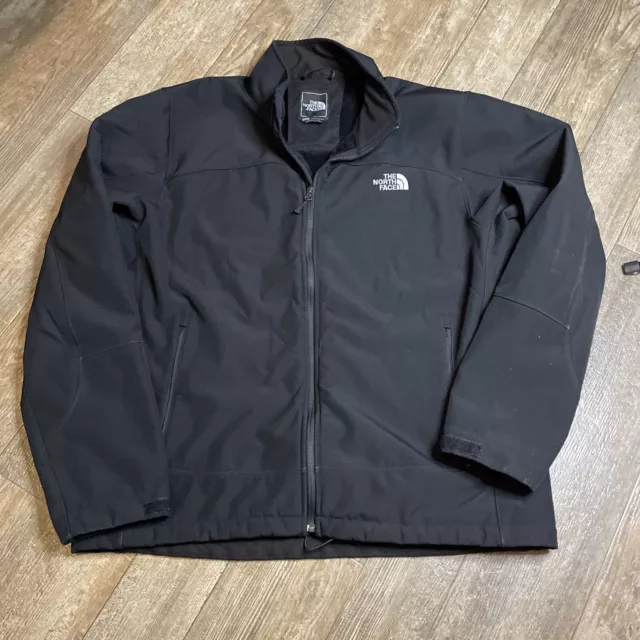 The North Face Apex Jacket Mens XL Black Full Zip Softshell Outdoor Coat