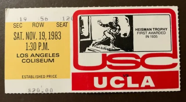 USC Trojans 11/19/1983 ORIGINAL college football ticket vs UCLA Bruins
