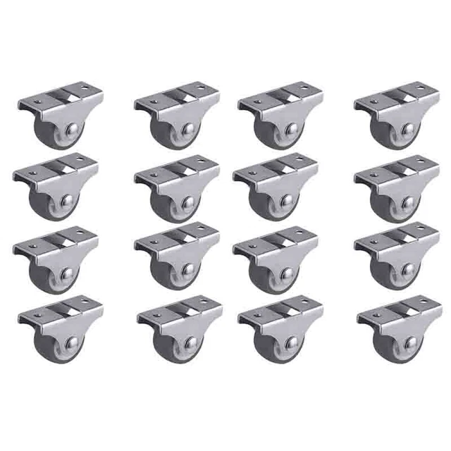 16pcs TPE Steering Rollers Storage Fixed Rollers with Rigid, Non-SwivelbG7U6