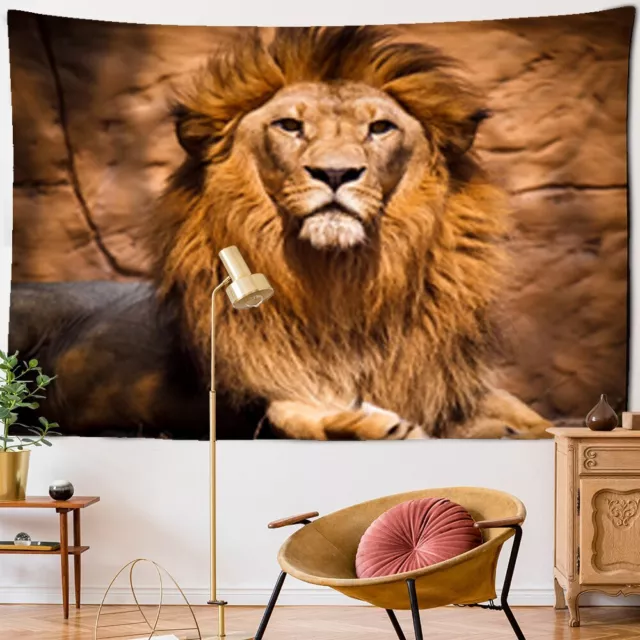 Lion Printed Woven Wall Hanging Art Tapestry