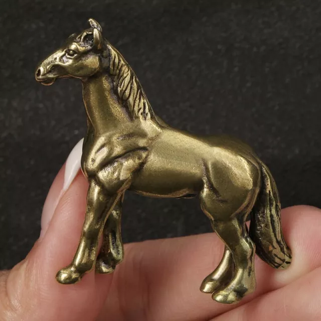 Brass Horse Figurine Small Horse Statue Animal Figurines Toys Desktop Decoration
