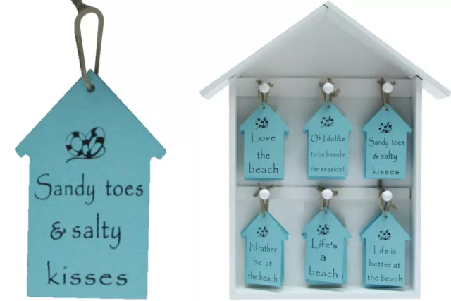 Wooden Shabby Chic Hanging Beach Sign Seaside Choose Plaque Beach Hut Design