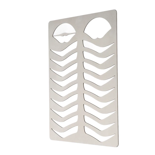 Brow Lips Template Easy Cleaning Eyebrow Lip Stencils Brushed Silver Stainless