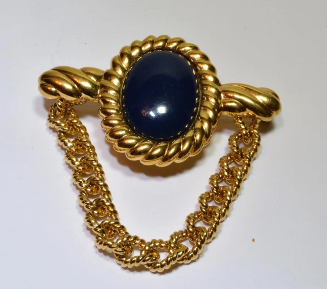 Broche Vintage Signée MONET - Spirale En Métal Doré - Années 70/80 - Occasion