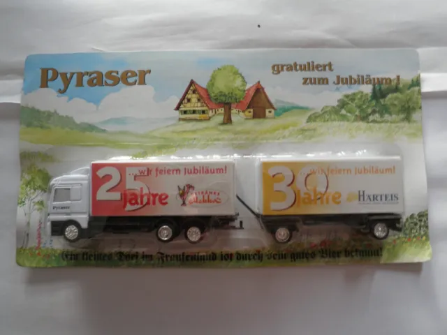 Werbetruck Pyraser mit Getränke Mekka und Härteis, Gratuliert zum Jubi, neu, OVP