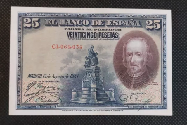 Spain   1928  Vintage 25  Pesetas Madrid