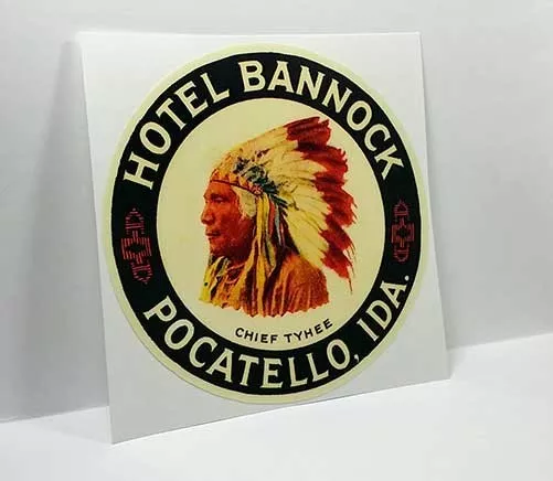 Hotel Bannock Idaho Vintage Style Travel Decal / Vinyl Sticker, Luggage Label