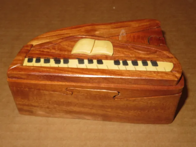 Wooden Puzzle Box Secret Jewelry Piano Trinket