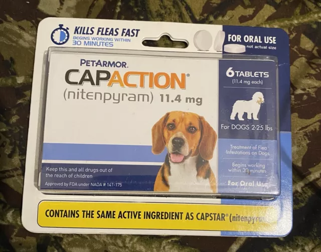 PetArmor Capaction Oral Flea Treatment for Dogs (2-25 lbs) 6 tablets.