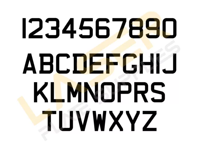 Motorrad 4D 3 mm glänzend schwarze Buchstaben & Zahlen für Nummernschilder und Großpackung x350