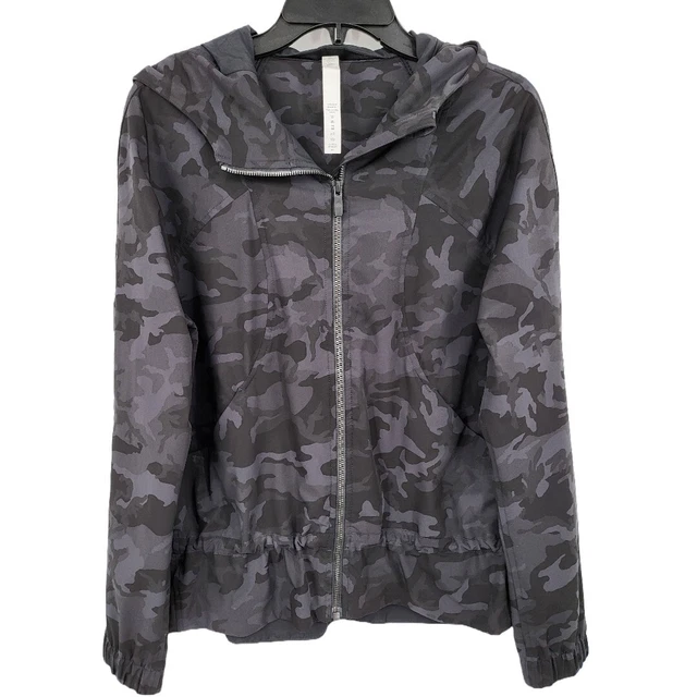 Lululemon Pack It Up Jacket Coat Size 6 Incognito Camo Multi Black Windbreaker