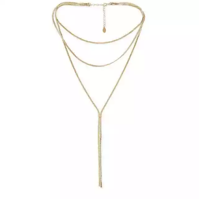 8 Other Reasons Anjack Necklace 14k Gold-Plated Lariat Lobster Clasp NWT