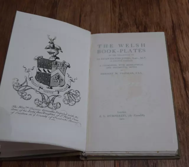 The Welsh Book Plates in the Collection of Sir Evan Davies Jones 1920 HB book