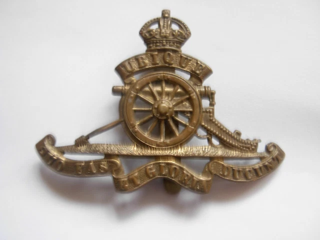 ORIGINAL BRASS WW1 Royal Artillery Military Cap Badge £4.99 - PicClick UK