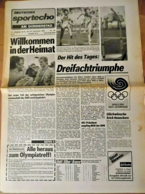DEUTSCHES SPORTECHO 29. September 1988 Olympia Leichtathletik DDR Kirstin Otto