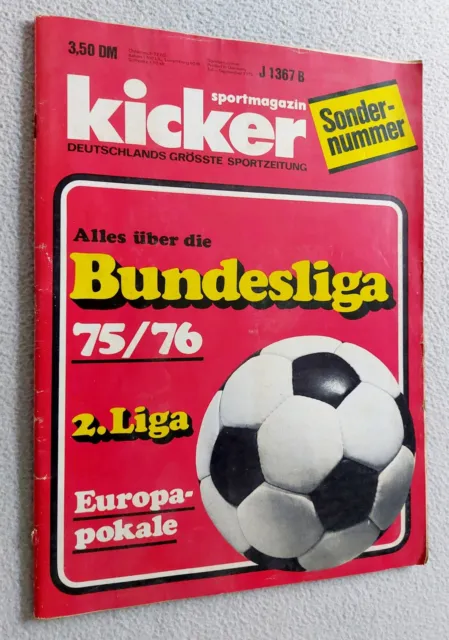 Kicker Sondernummer # Fußball Bundesliga Saison 75/76 Sonderheft "RARITÄT" 👍