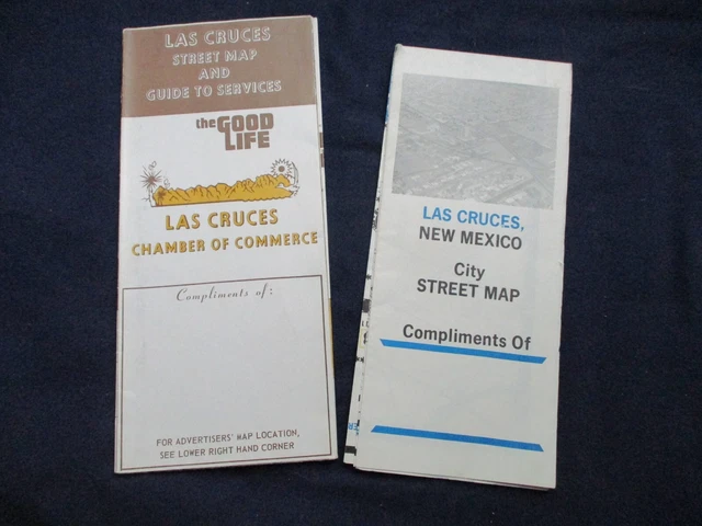 Lot 2 ca1970s Street Maps Las Cruces New Mexico w/ Local Business Advertising