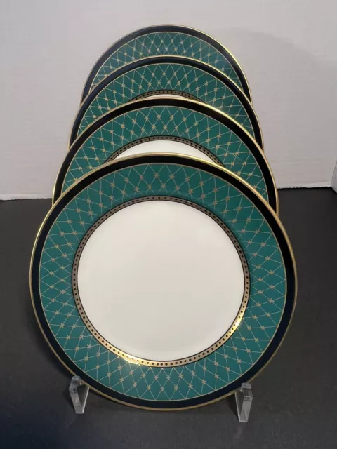 Fitz and Floyd Chaumont Green Bread Plates Set of 4