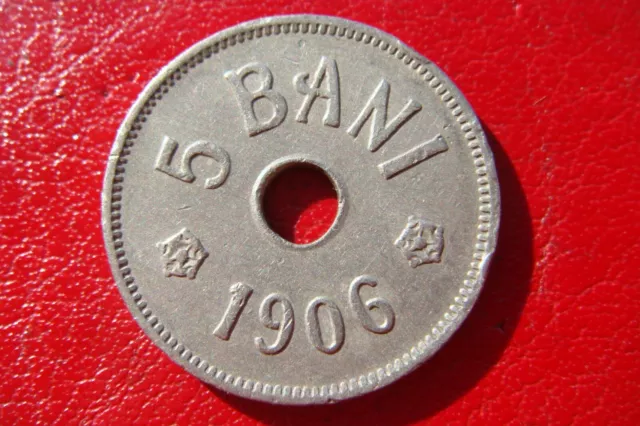 ROMANIA 5 Bani 1906 J Hamburg Mint Carol I top NICE COIN luster mint 3
