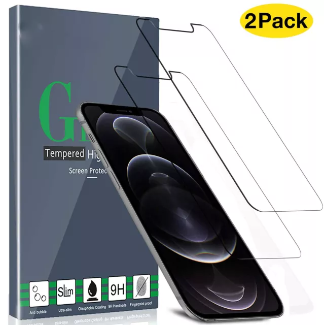 Scratch&Impact Protection, Tempered Glass Film for iPhone 13/12/pro/max, 2-Pack