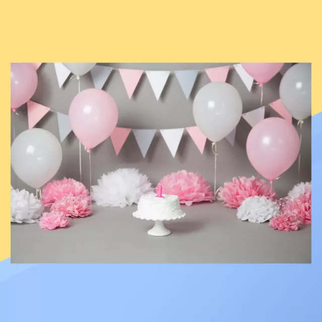 1st Birthday Photo Studio Background Cloth 3D Cartoon Balloon Garland