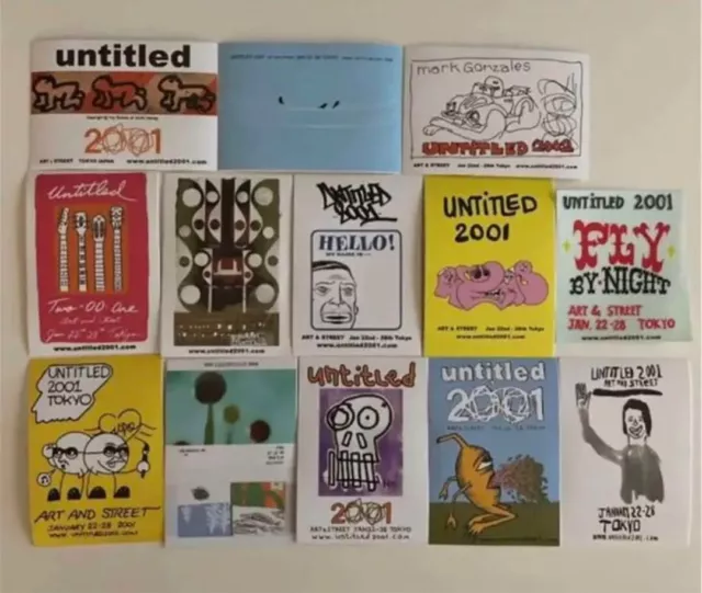 untitled 2001 ART & STREET sticker x13 BARRYMcGEE, Keith Haring, Mark Gonzales,