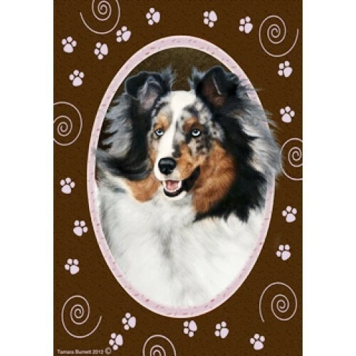 Paws Garden Flag - Blue Merle Shetland Sheepdog Sheltie 170901