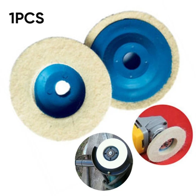 4 Disques Polissage Laine 125mm - Pour Meuleuse D'Angle Sur Verre, Métal, Pierre