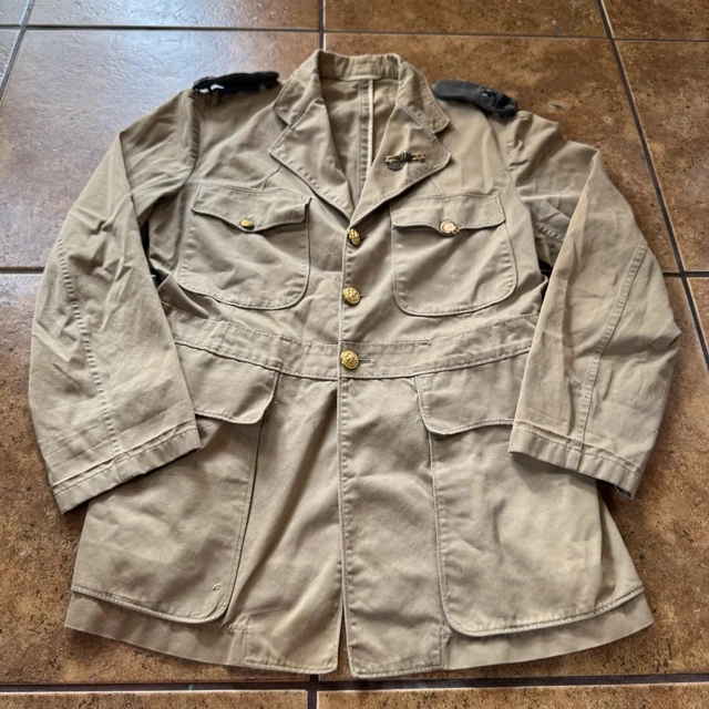 VTG WWII US Army Officer Dress Khaki Uniform Jacket uniform Civil ...