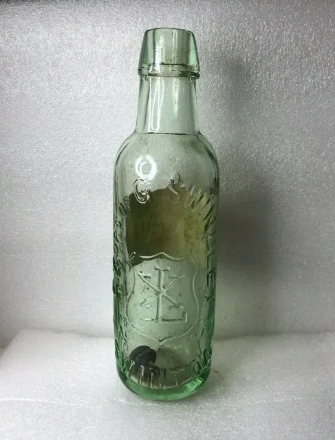 Antique Soda Water Bottle G Swindley Swinton Manchester 22 cm's tall