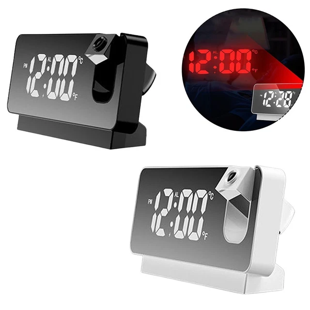 1 Pièces LED Numérique Projecteur de Projection Snooze Double Réveil Fm Radio
