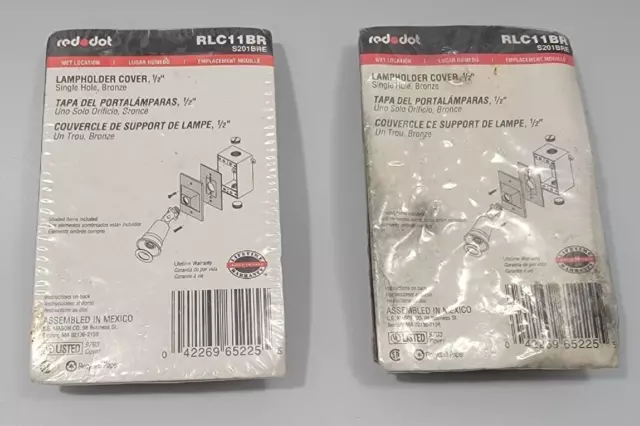 Lot of 2 Red Dot RLC11BR S201BRE Lampholder Cover 1/2 in Single Hole Bronze