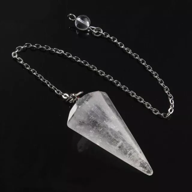 Natural Stone Crystal Pendulum Hexagonal Reiki Chakra Healing Pendant