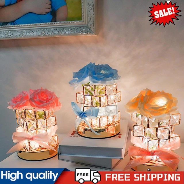 LED ARTIFICIAL ROSE Bouquet Lamp Rose Flower Night Light Home Bedroom