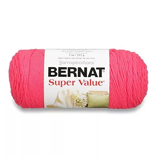 Bernat Super Value Yarn 5 oz Peony Pink 1 Ball