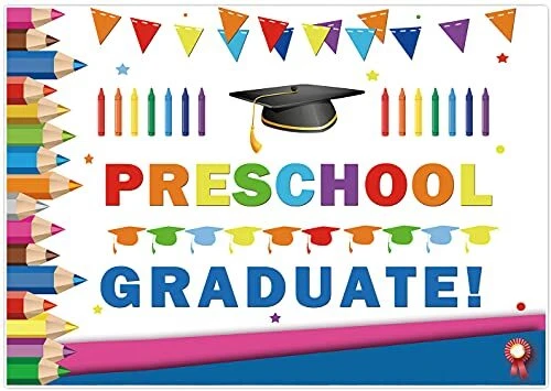 7x5ft Preschool Graduate Backdrop for Kids Photography School Prom Party Supp...