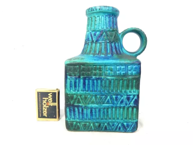 Beautiful 70´s Bodo Mans Design Bay Keramik pottery vase 71 17  turqousise glaze