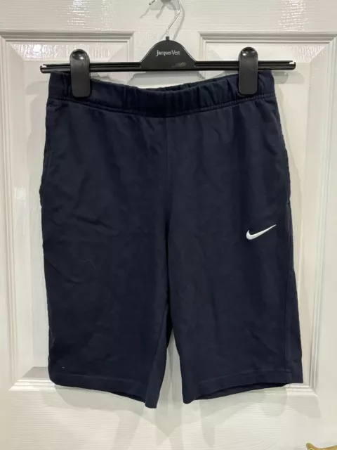 Nike Shorts Mens Cotton Jersey Casual Gym Training Walking Pockets Navy Blue. S