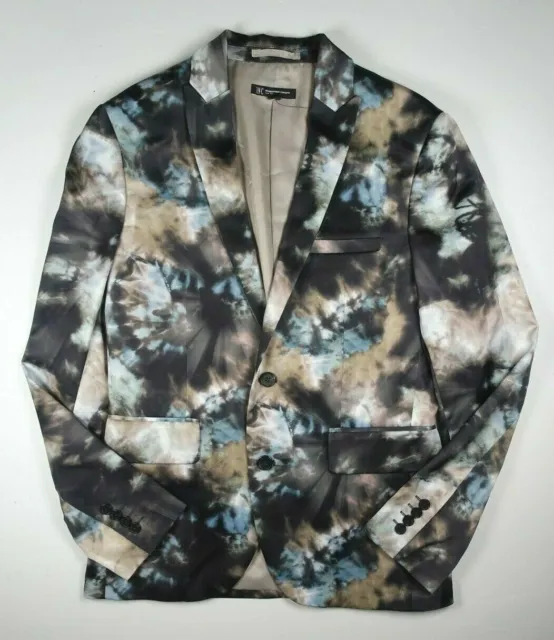 INC INTERNATIONAL CONCEPTS Black Tie Dyed Slim Fit Blazer Jacket NEW Medium M
