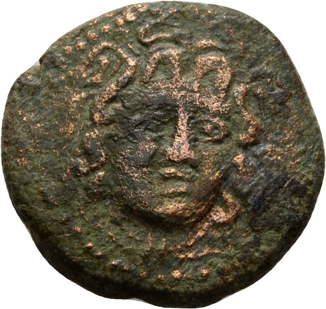 Macedonia Anfipoli Gorgoneion Athena Bronzo 24 mm/8,5 g originale #CAQ60