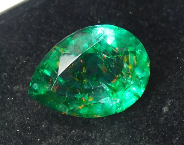 8.15 Ct Natural Rare Pear Cut Colombian Green Emerald Certified Loose Gemstone