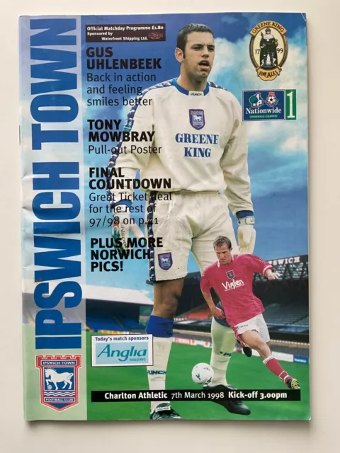 Ipswich Town V Charlton Athletic. 7Th March 1998. Division One