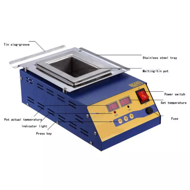 LEAD-FREE CM-150s Digital SOLDERING POT 900W Compact L150×W100mm 5.7kg 0°C-400°C 3