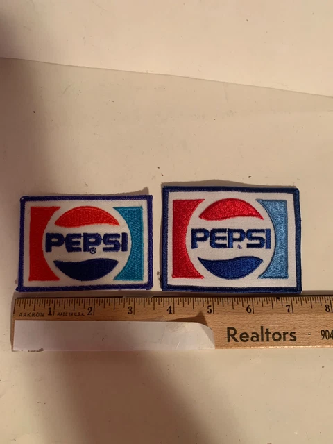 (2) PEPSI LOGO PATCHES Embroidered Red White Blue Brand New Patches