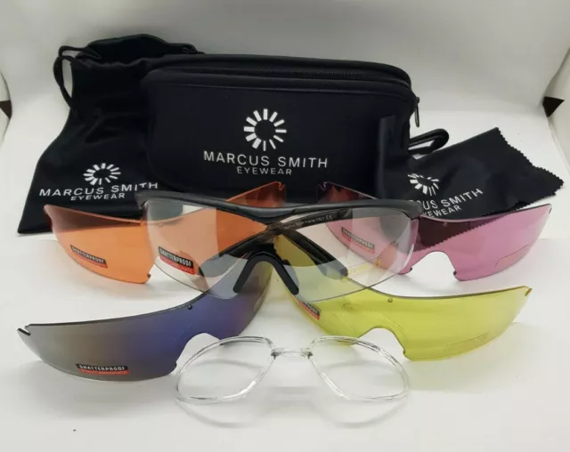 Marcus Smith Clay Pigeon Shooting Glasses sports prescription rx inserts 5 lens