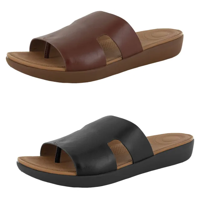 Fitflop Womens H-Bar Leather Slide Sandal Shoes
